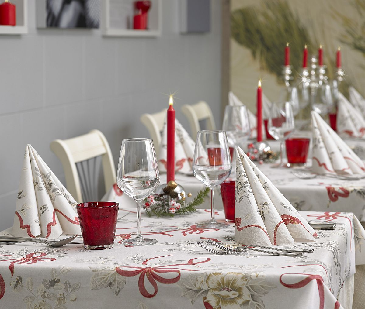 Mitteldecke Grace Rosso 120x120 cm