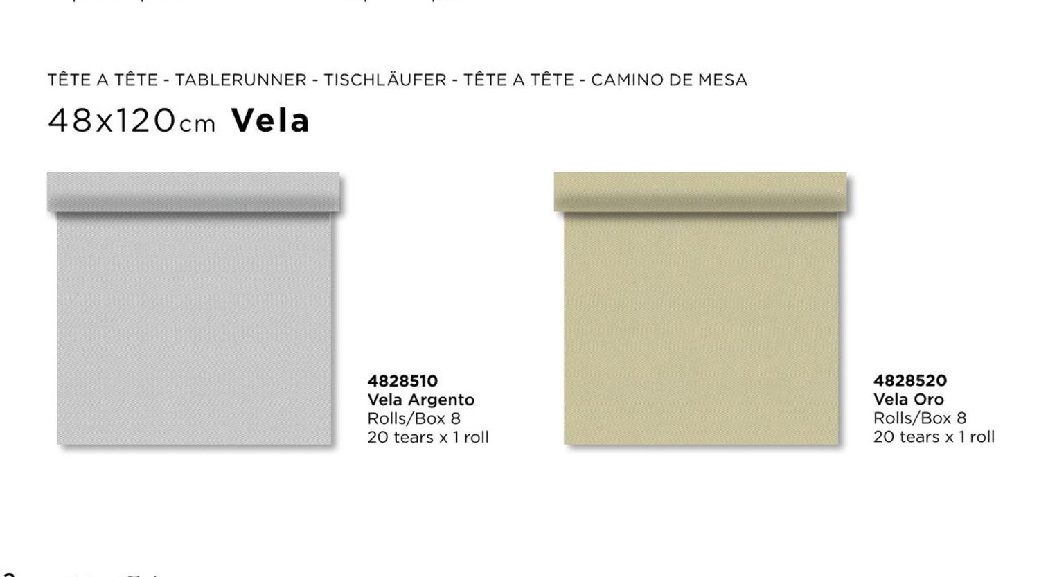 Tischläufer Teté a Teté Vela Oro 48x120 cm