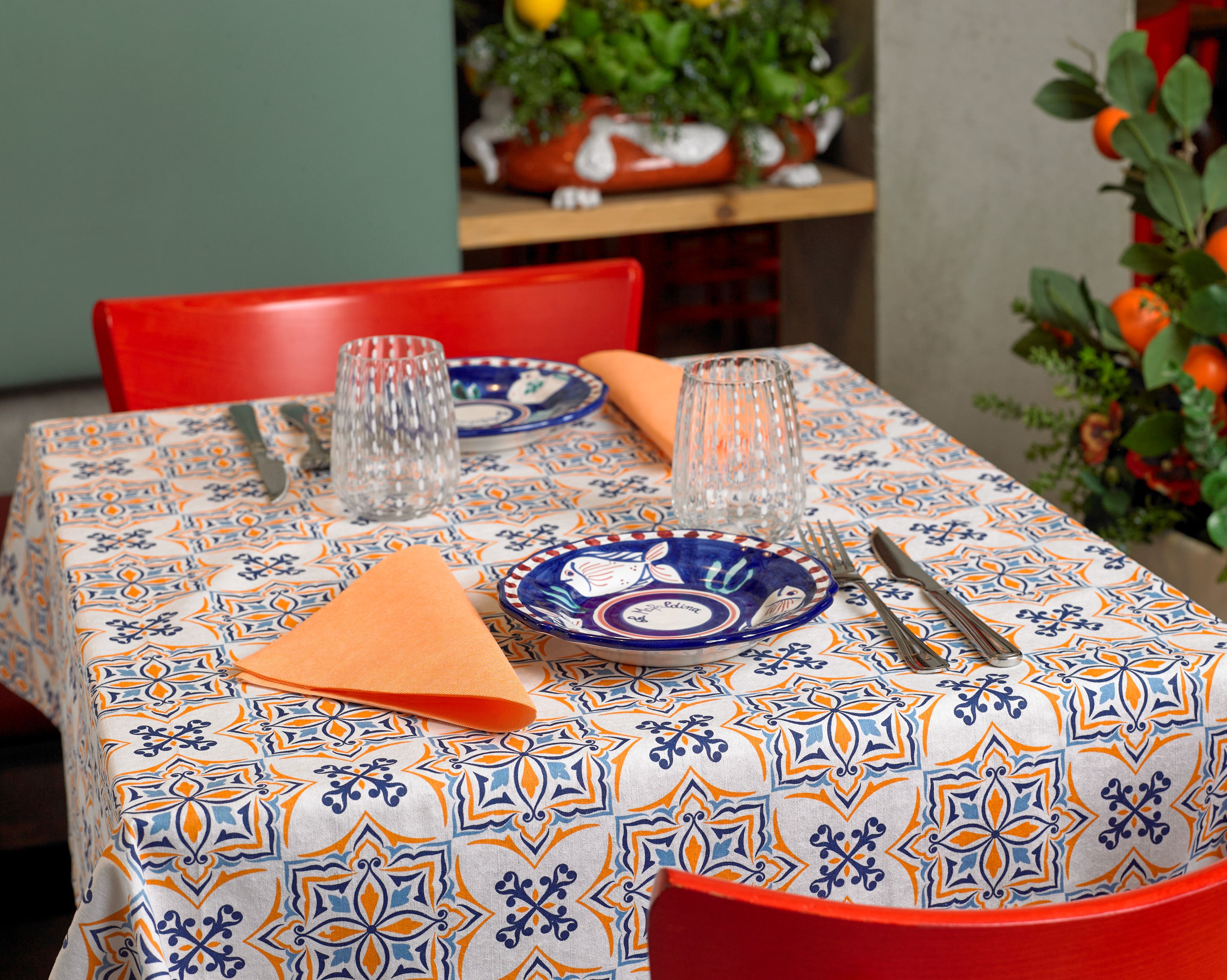 Mitteldecke Capri Arancione 100x100 cm