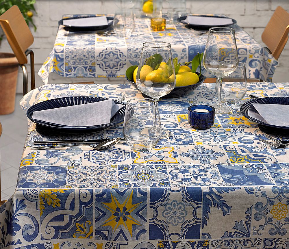 Mitteldecke Alysia Blu 120x120